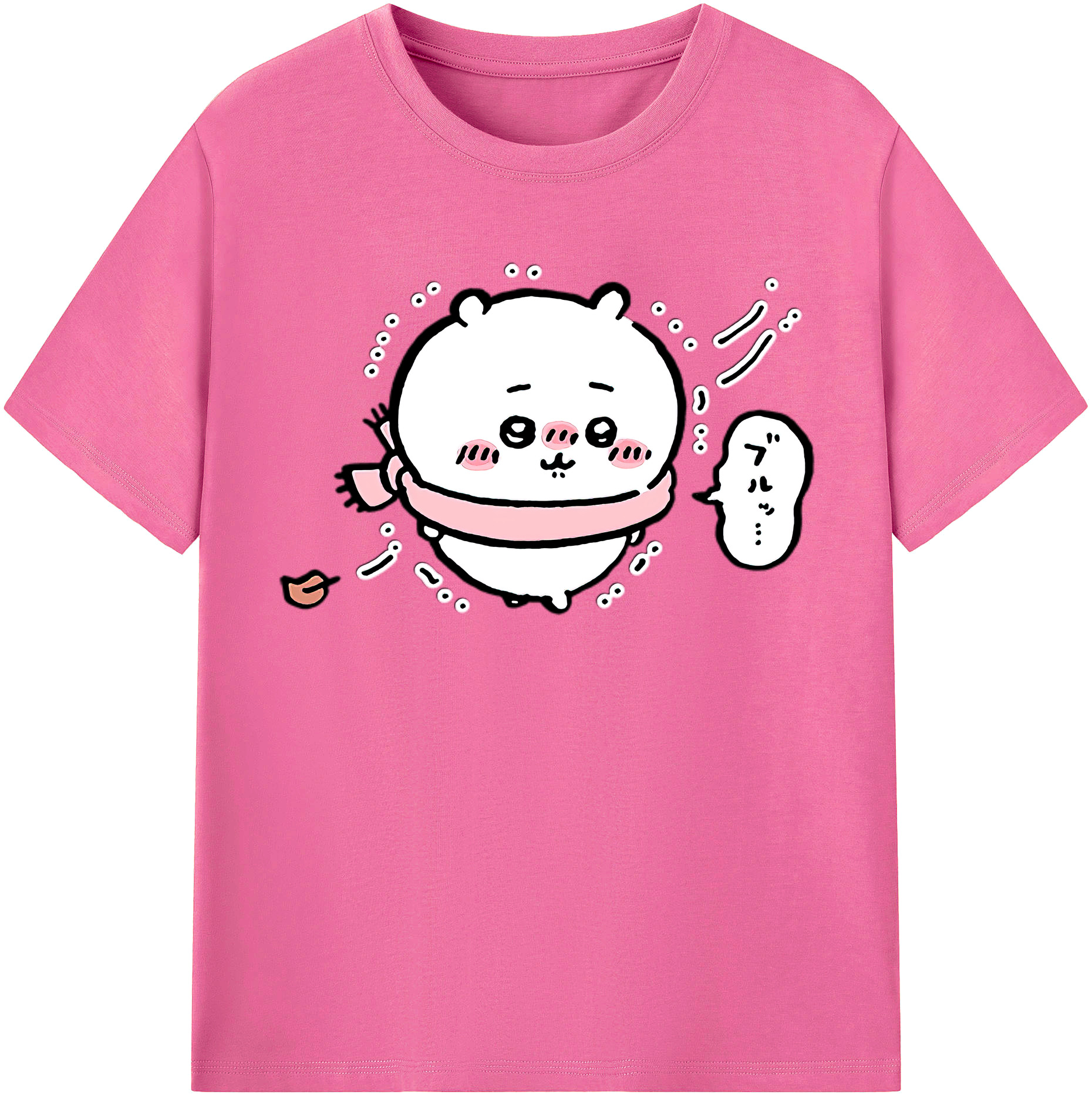 （画像用） ちいかわ ちいかわ Chii-kawa chiikawa レディースカジュアルプリントTシャツ（綿100％）